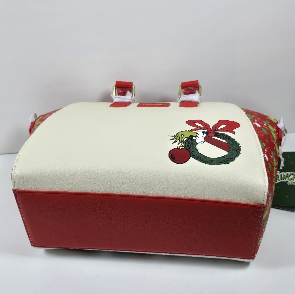Loungefly Grinch Christmas Satchel Purse NWT Hot Topic Exclusive - Picture 3 of 7